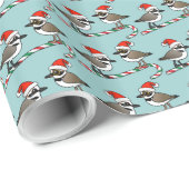 Santa Plovers Cadeaupapier (Rol Hoek)