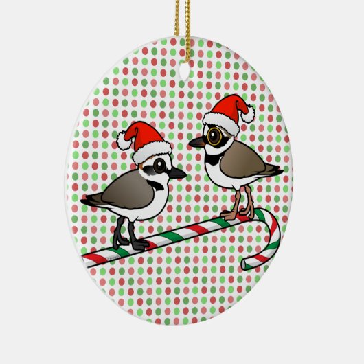 Santa Plovers Keramisch Ornament (Rechts)