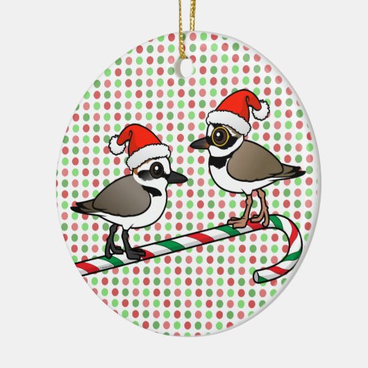 Santa Plovers Keramisch Ornament (Links)