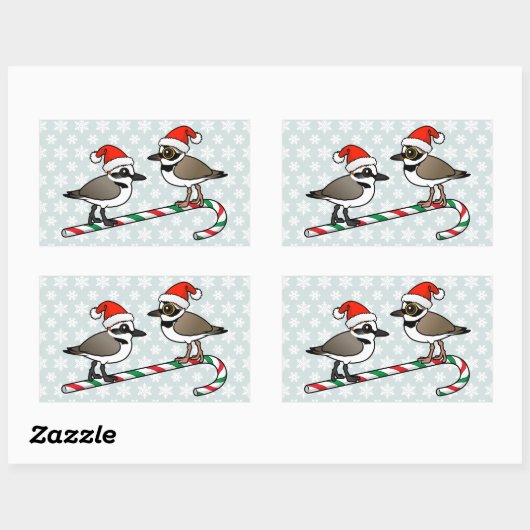 Santa Plovers Rechthoekige Sticker (Vel)
