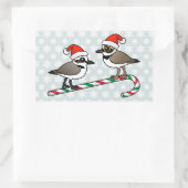 Santa Plovers Rechthoekige Sticker (Tas)