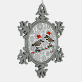 Santa Plovers Tin Sneeuwvlok Ornament (Links)