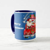 Santa & Poedel Vrolijk Kerstfeest Pickup Mok (Voorkant links)