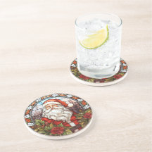  Santa Poinsettia Glas in lood Vakantie