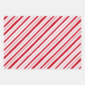 Santa Poinsettia Pepermunt Stripe Retro Kerstmis Inpakpapier Vel (Voorkant 3)
