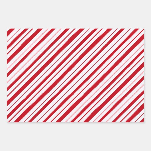 Santa Poinsettia Pepermunt Stripe Retro Kerstmis Inpakpapier Vel (Voorkant 3)