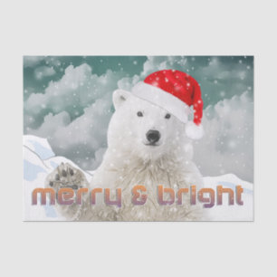 Santa Polar-Beer Beary-kerstcadeaupapier Tissuepapier