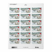 Santa Polar-Beer | Etiketten voor aangepaste retou (Full Sheet)