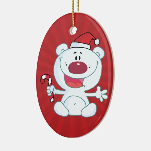 Santa Polar-Beer Keramisch Ornament (Links)