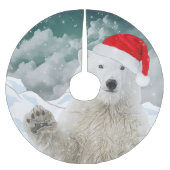 Santa Polar-Beer | Kerstairrok voor beenderen Kerstboom Rok (Voorkant)