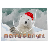 Santa Polar-Beer | kerstcadeautas voor beiers Large Cadeautasje (Voorkant)