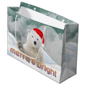 Santa Polar-Beer | kerstcadeautas voor beiers Large Cadeautasje (Voorkant Gekanteld)