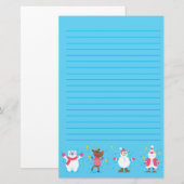 Santa Polar Beer Snowman Reindeer Stationery Briefpapier (Voorkant / Achterkant)