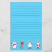 Santa Polar Beer Snowman Reindeer Stationery Briefpapier (Voorkant)