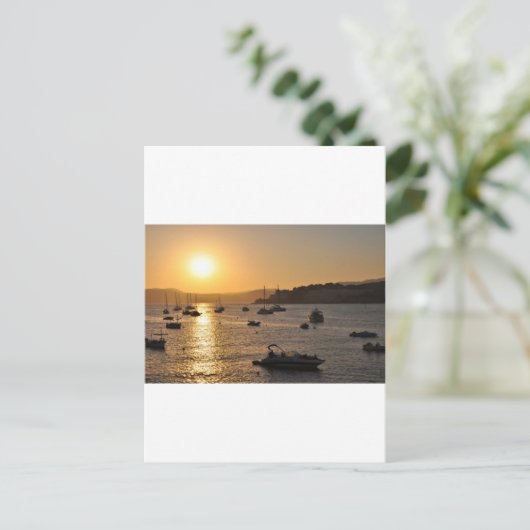 Santa ponsa-zonsondergang briefkaart (Staand voorkant)