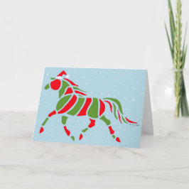 Santa Pony Feestdagen Kaart