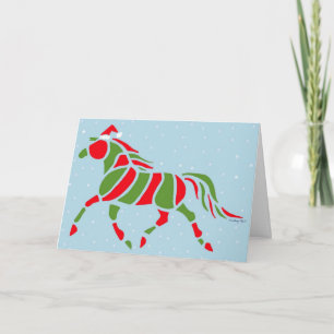 Santa Pony Feestdagen Kaart