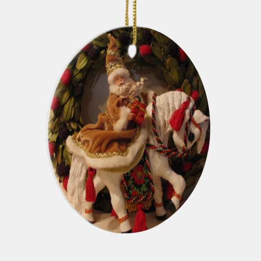 Santa Pony Keramisch Ornament (Rechts)