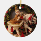 Santa Pony Keramisch Ornament (Voorkant)