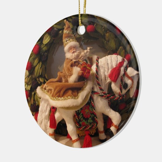 Santa Pony Keramisch Ornament (Links)
