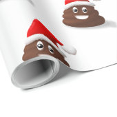 Santa Poo Emoji Cadeaupapier (Rol Hoek)