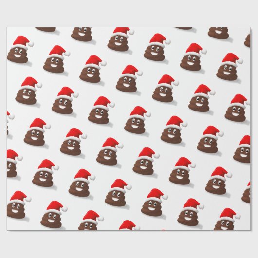 Santa Poo Emoji Cadeaupapier (Vlak)