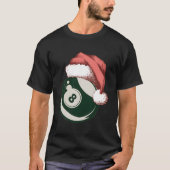  Santa Pool Ball Player Christmas Ball Pool T-shirt (Voorkant)