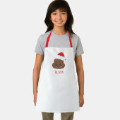 Santa Poop Emoji Aangepaste Kinder feestdag pron Schort (Insitu)