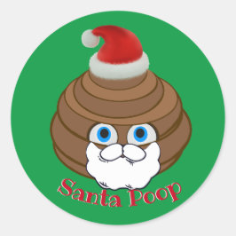 Santa Poop Emoji Ronde Sticker