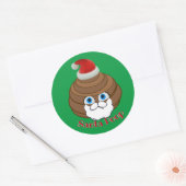 Santa Poop Emoji Ronde Sticker (Envelop)