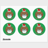 Santa Poop Emoji Ronde Sticker (Vel)