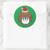 Santa Poop Emoji Ronde Sticker (Tas)