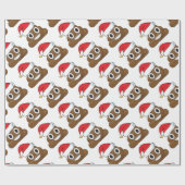 Santa Poop kerstcadeaus Wrap Emoji Cadeaupapier (Vlak)