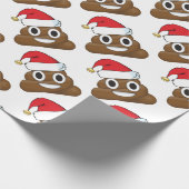 Santa Poop kerstcadeaus Wrap Emoji Cadeaupapier (Hoek)