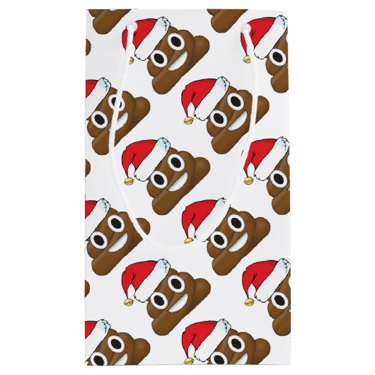 Santa Poop kerstcadeaus Wrap Emoji Klein Cadeauzakje (Achterkant)