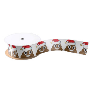 Santa Poop kerstcadeaus Wrap Emoji Satijnen Lint