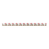 Santa Poop kerstcadeaus Wrap Emoji Satijnen Lint (Voorkant)