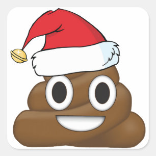 Santa Poop kerstcadeaus Wrap Emoji Vierkante Sticker