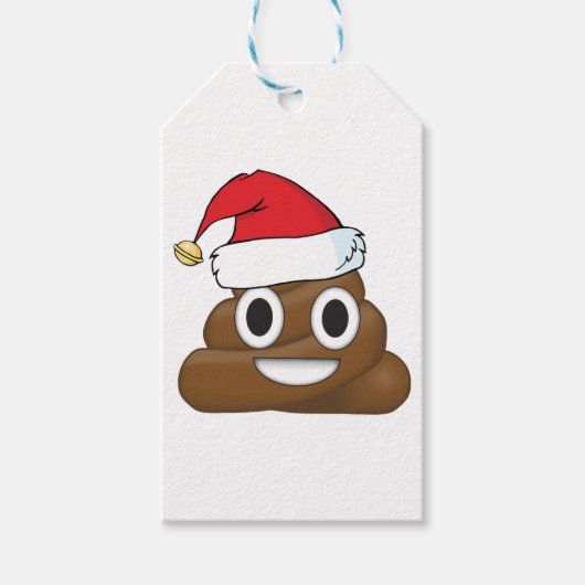 Santa Poop Kerstcadeauverpakking Emoji Cadeaulabel (Voorkant)