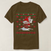 Santa Pooping Down Chimney Ugly Xmas Sweater Chris T-shirt (Design voorkant)