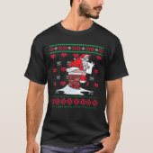 Santa Pooping Down Chimney Ugly Xmas Sweater Chris T-shirt (Voorkant)