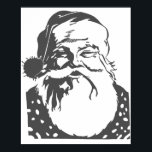 Santa Pop art Merry Kerstlight grijs Poster<br><div class="desc">Op verzoek van het volk Nou,  eindelijk is het hier. Het zwart-wit (eigenlijk 30% grijs en wit). Alle maten. (indien nodig gebruik het gezoem binnen,  gezoem uit knoop,  douanetekst kan worden toegevoegd)</div>