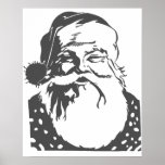 Santa Pop art Merry Kerstlight grijs Poster<br><div class="desc">Op verzoek van het volk Nou,  eindelijk is het hier. Het zwart-wit (eigenlijk 30% grijs en wit). Alle maten. (indien nodig gebruik het gezoem binnen,  gezoem uit knoop,  douanetekst kan worden toegevoegd)</div>