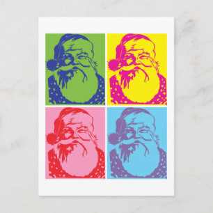 Santa Pop art Merry Kerstmis Feestdagenkaart