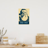 Santa Pop art Merry Kerstmis Ho Ho Poster (Keuken)