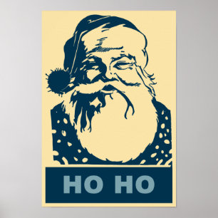 Santa Pop art Merry Kerstmis Ho Ho Poster