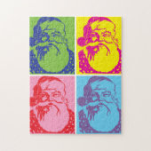 Santa Pop art Merry Kerstmis Legpuzzel (Verticaal)