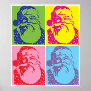Santa Pop art Merry Kerstmis Poster