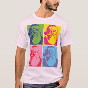 Santa Pop art Merry Kerstmis Poster T-shirt