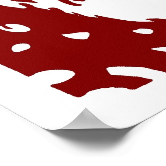 Santa Pop art Merry Kerstred Poster (Hoek)